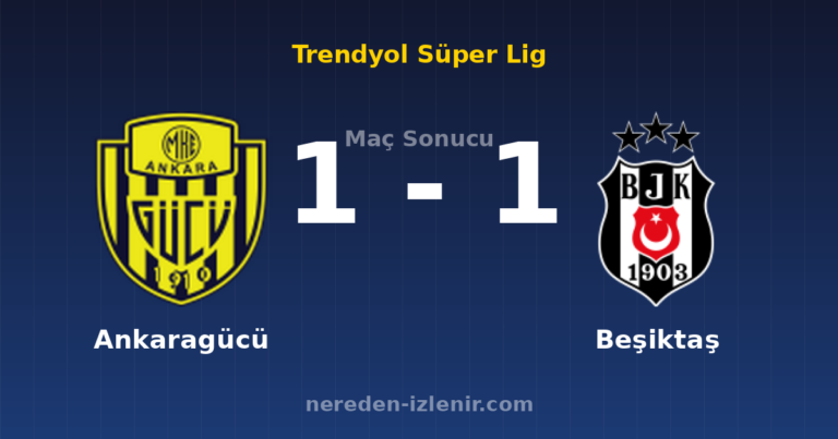 Ankaragücü 1-1 Beşiktaş