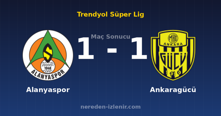 Alanyaspor 1-1 Ankaragücü
