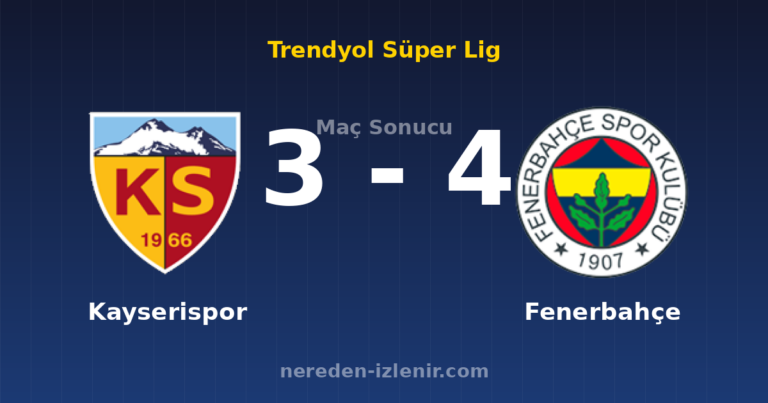 Kayserispor 3-4 Fenerbahçe