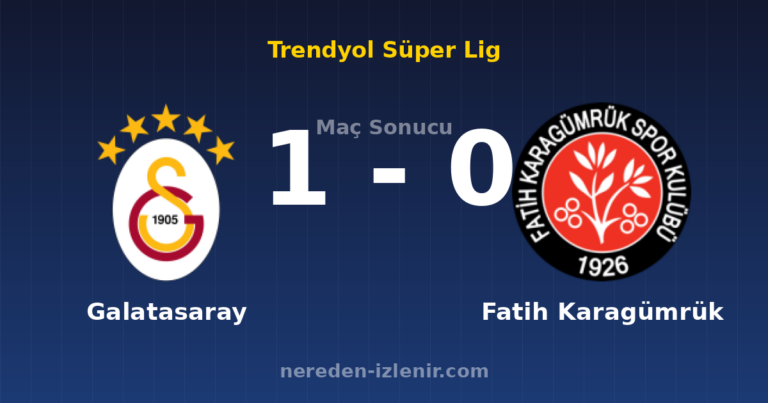 Galatasaray 1-0 Fatih Karagümrük