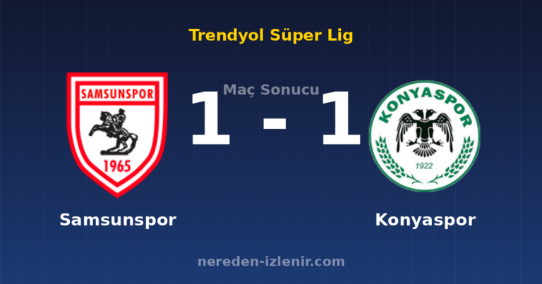 Samsunspor 1-1 Konyaspor