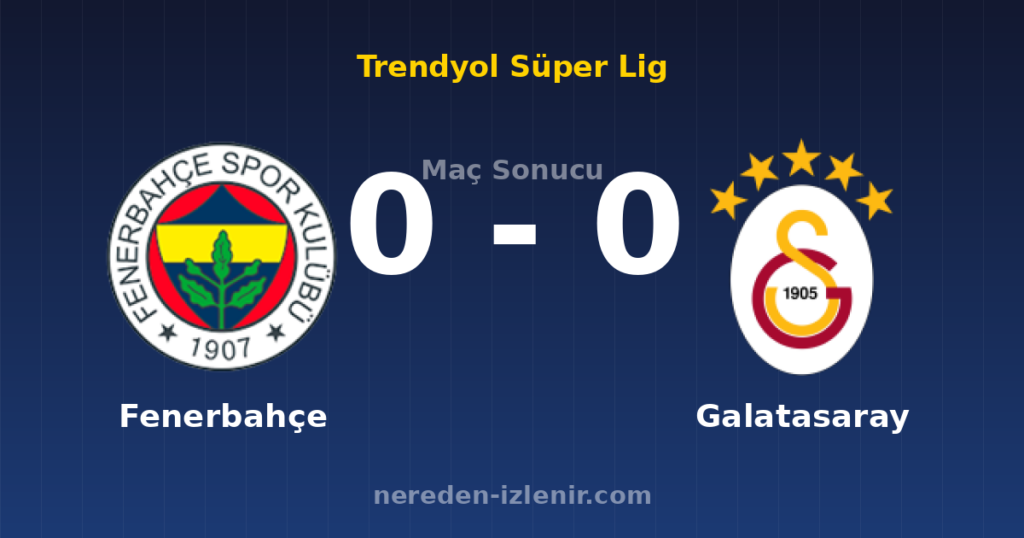 Fenerbahçe 0-0 Galatasaray