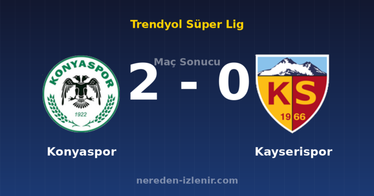 Konyaspor 2-0 Kayserispor