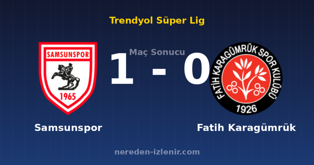 Samsunspor 1-0 Fatih Karagümrük