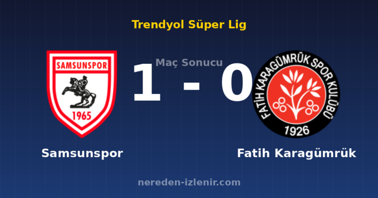 Samsunspor 1-0 Fatih Karagümrük