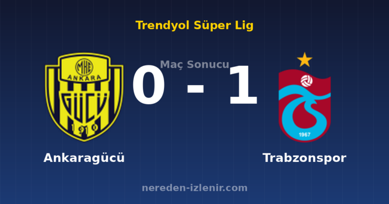 Ankaragücü 0-1 Trabzonspor