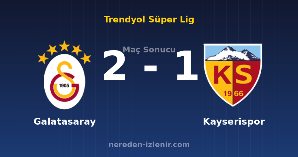 Galatasaray 2-1 Kayserispor