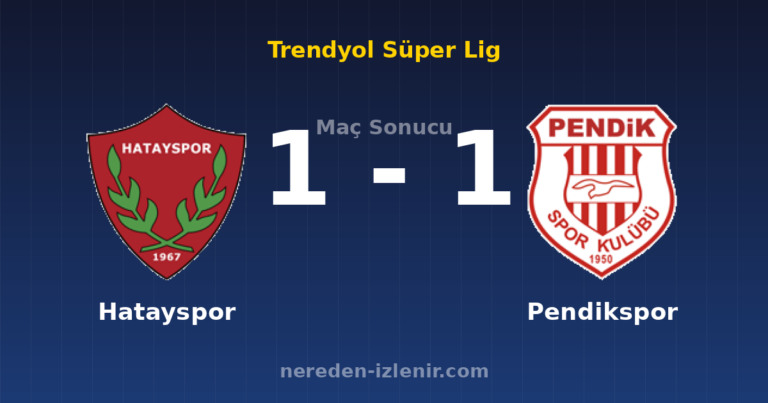 Hatayspor 1-1 Pendikspor