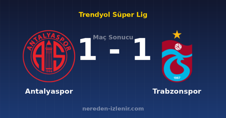 Antalyaspor 1-1 Trabzonspor