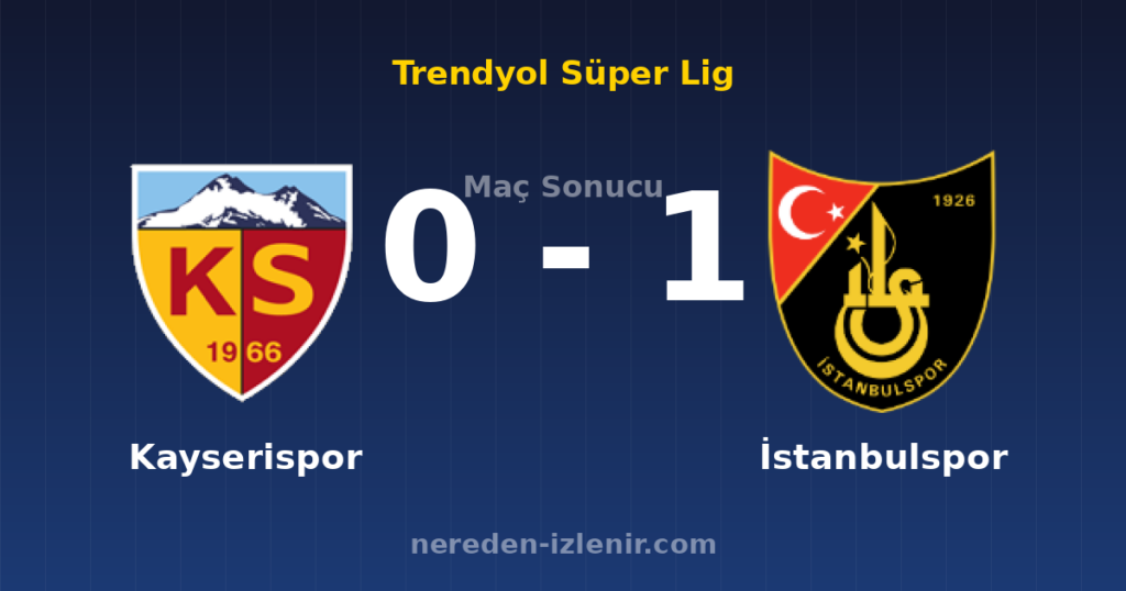 Kayserispor 0-1 İstanbulspor