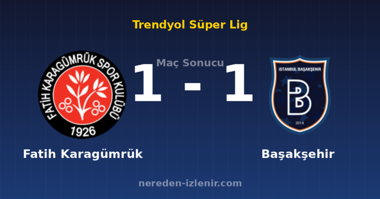 Fatih Karagümrük 1-1 Başakşehir