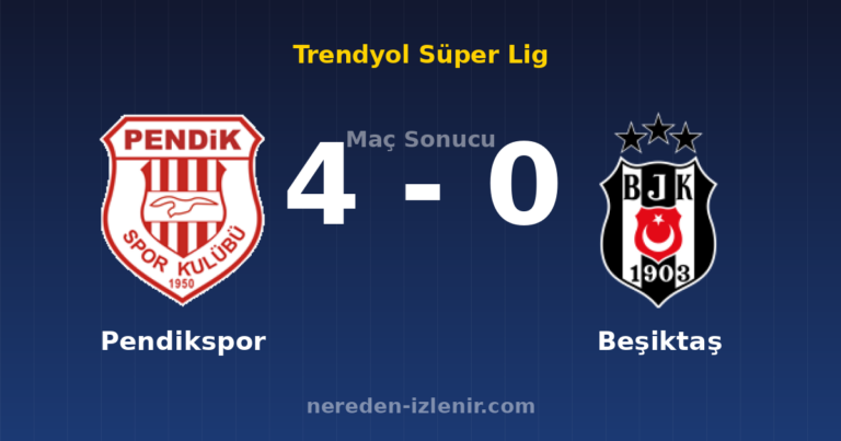 Pendikspor 4-0 Beşiktaş