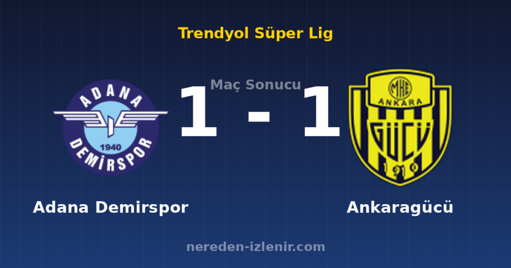 Adana Demirspor 1-1 Ankaragücü