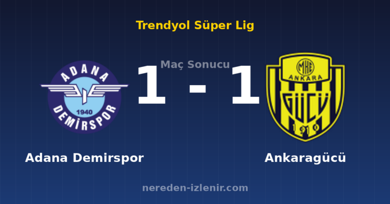 Adana Demirspor 1-1 Ankaragücü