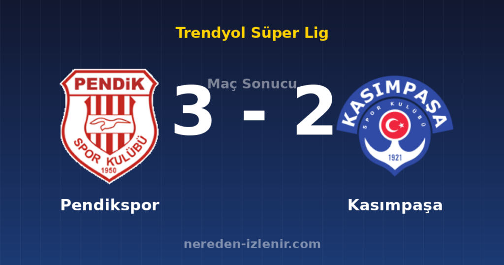 Pendikspor 3-2 Kasımpaşa