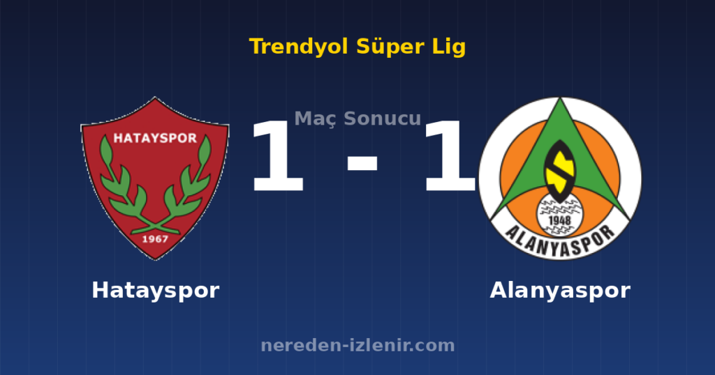 Hatayspor 1-1 Alanyaspor