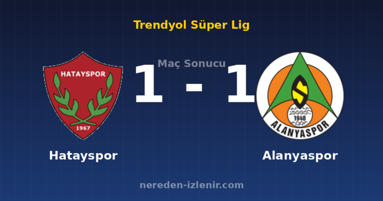 Hatayspor 1-1 Alanyaspor