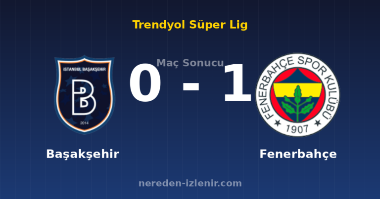 Başakşehir 0-1 Fenerbahçe