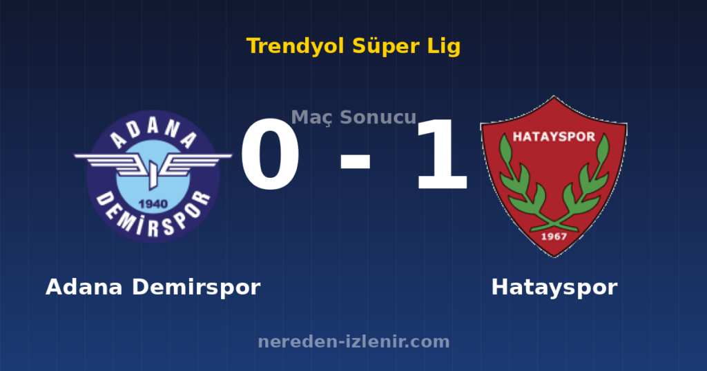 Adana Demirspor 0-1 Hatayspor