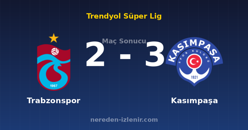 Trabzonspor 2-3 Kasımpaşa