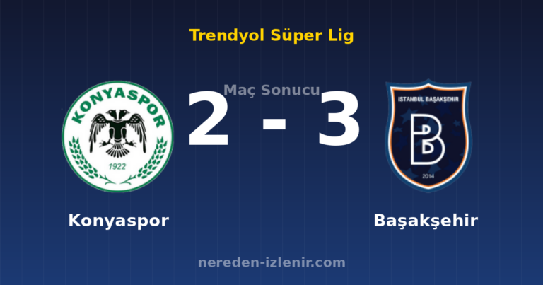 Konyaspor 2-3 Başakşehir