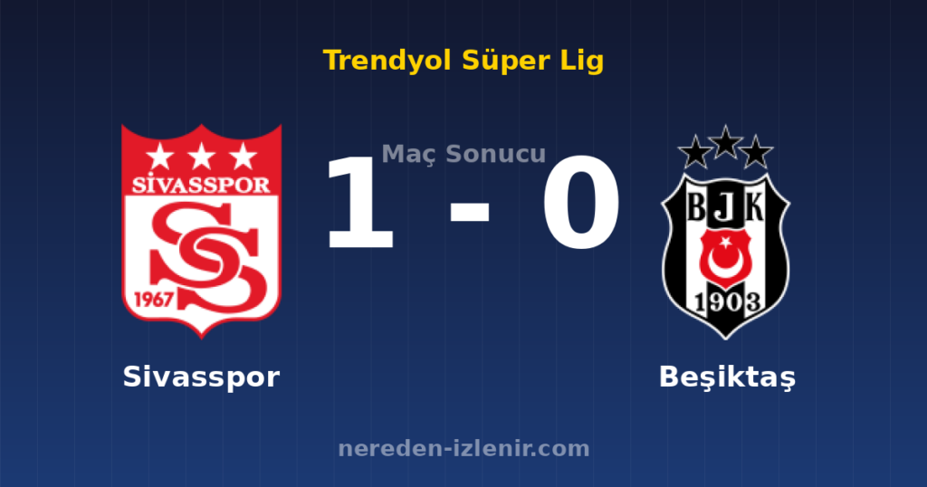 Sivasspor 1-0 Beşiktaş
