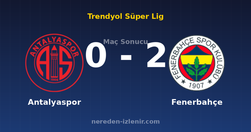 Antalyaspor 0-2 Fenerbahçe