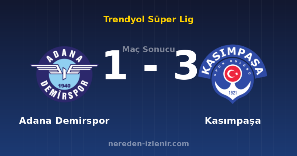 Adana Demirspor 1-3 Kasımpaşa