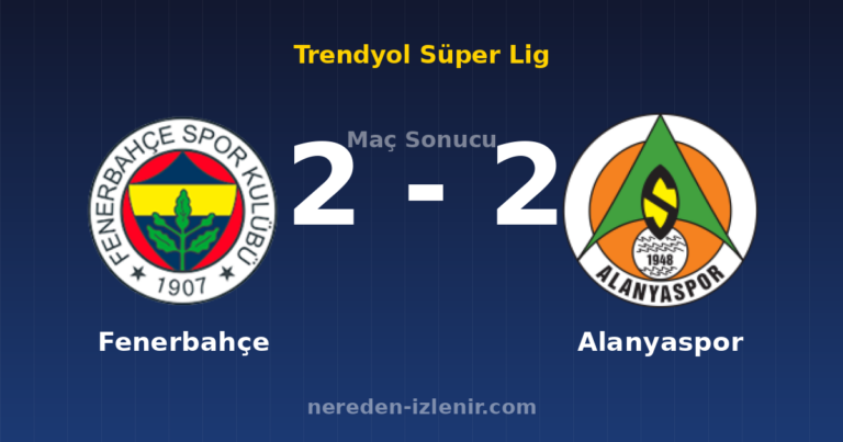 Fenerbahçe 2-2 Alanyaspor