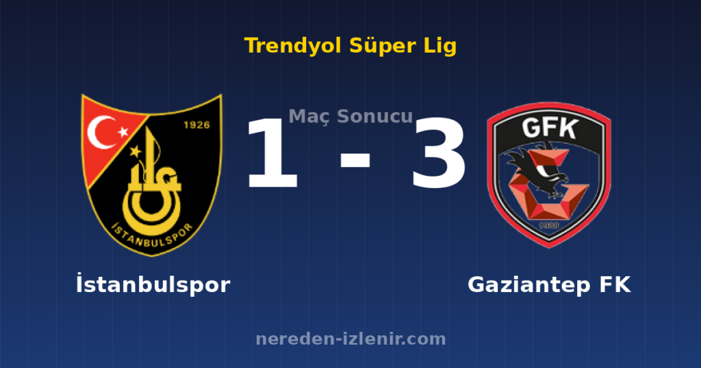 İstanbulspor 1-3 Gaziantep FK