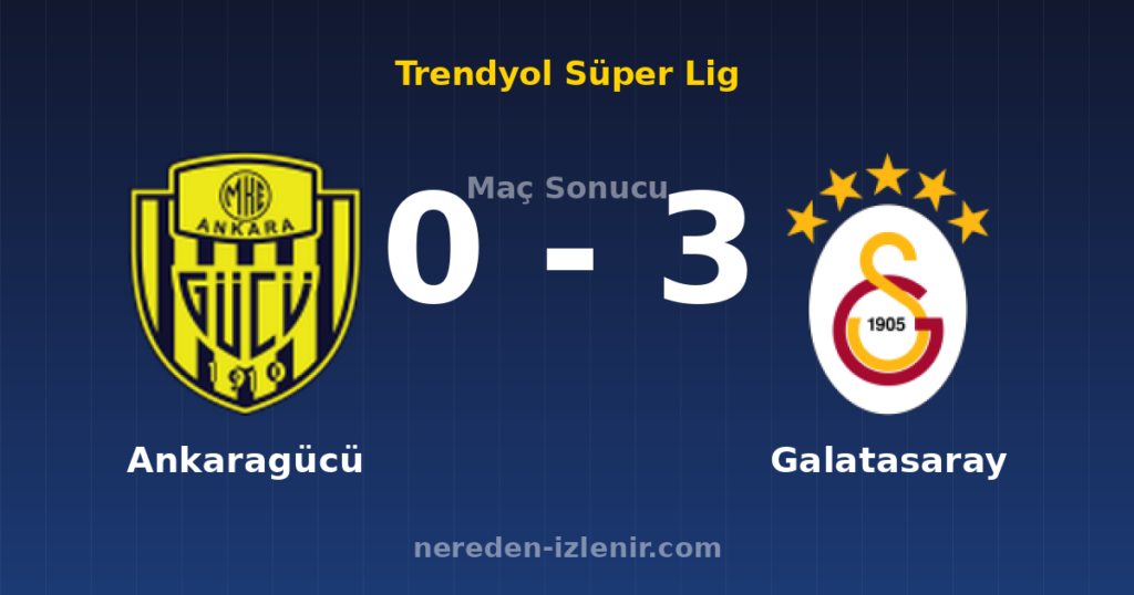 Ankaragücü 0-3 Galatasaray