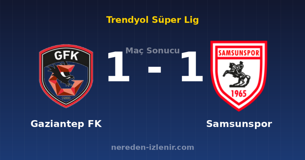 Gaziantep FK 1-1 Samsunspor