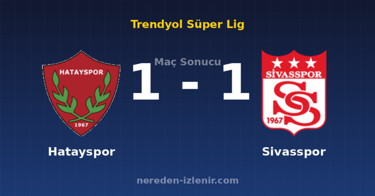 Hatayspor 1-1 Sivasspor