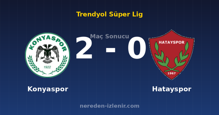 Konyaspor 2-0 Hatayspor