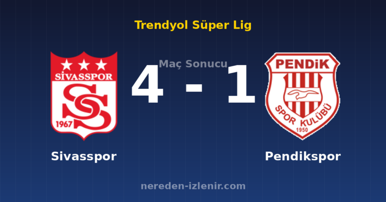 Sivasspor 4-1 Pendikspor