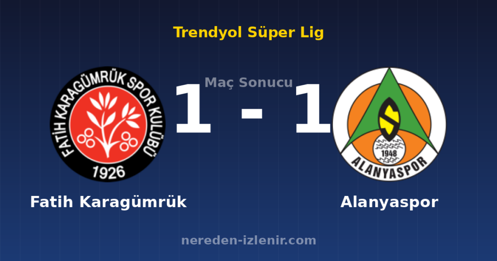 Fatih Karagümrük 1-1 Alanyaspor