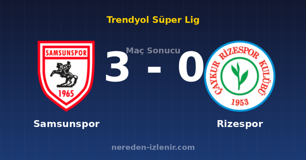 Samsunspor 3-0 Rizespor