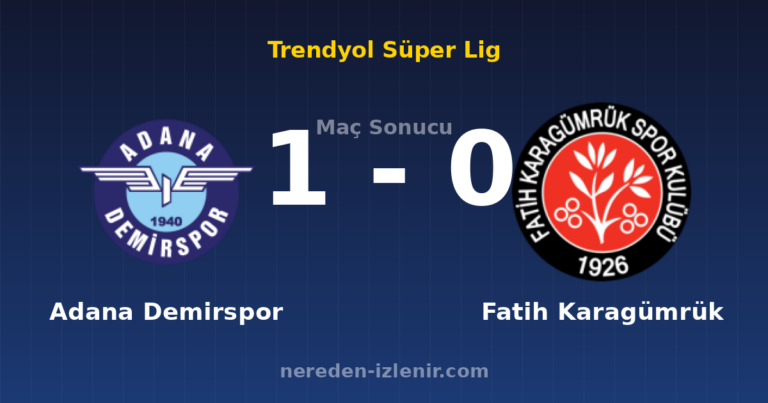 Adana Demirspor 1-0 Fatih Karagümrük