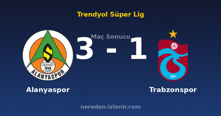 Alanyaspor 3-1 Trabzonspor
