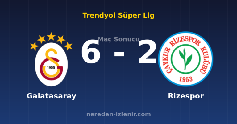Galatasaray 6-2 Rizespor