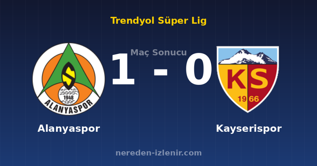Alanyaspor 1-0 Kayserispor