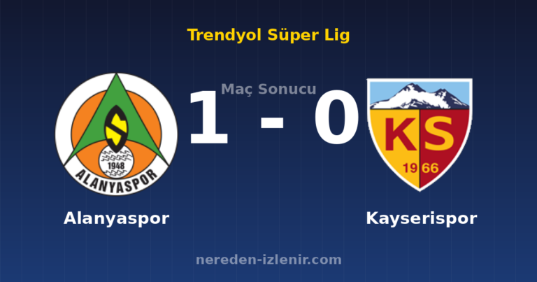 Alanyaspor 1-0 Kayserispor