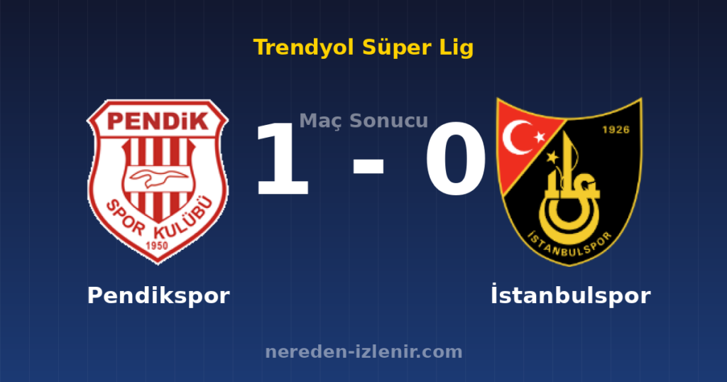 Pendikspor 1-0 İstanbulspor