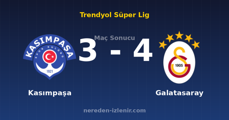 Kasımpaşa 3-4 Galatasaray