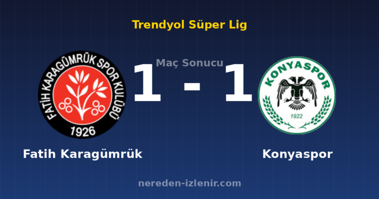 Fatih Karagümrük 1-1 Konyaspor