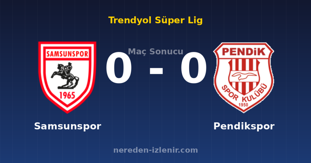 Samsunspor 0-0 Pendikspor