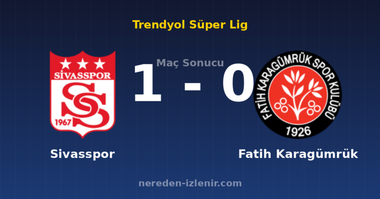 Sivasspor 1-0 Fatih Karagümrük