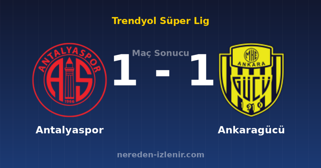 Antalyaspor 1-1 Ankaragücü