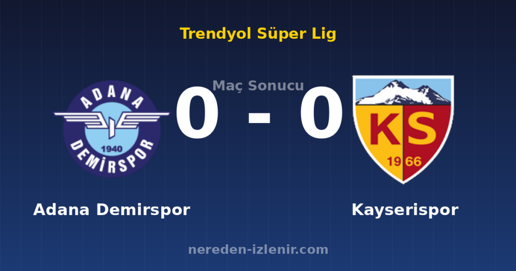 Adana Demirspor 0-0 Kayserispor