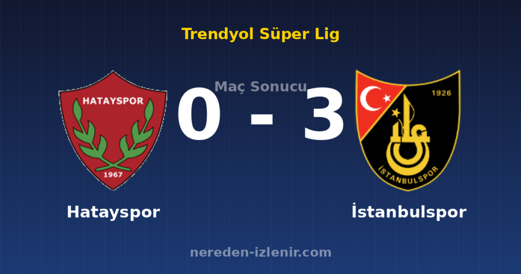 Hatayspor 0-3 İstanbulspor